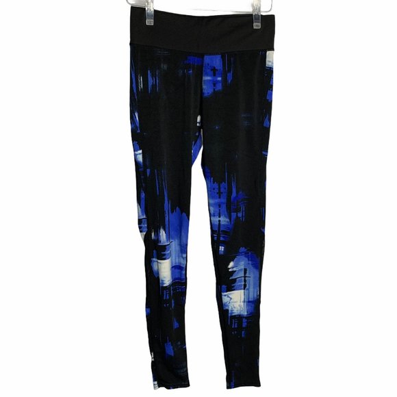 Full Length Mid Rise Leggings w Mesh Panels 46PE - Picture 1 of 6